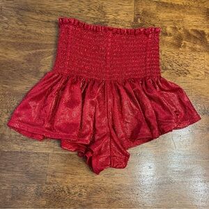 Queen of Sparkles girls metallic red swing shorts size XS